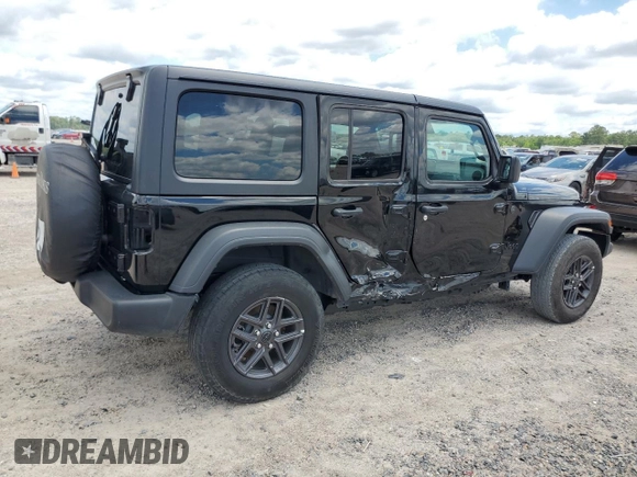 2024 Jeep Wrangler Sport S with VIN 1C4PJXDNXRW349946, listed as a Copart auction lot 56701185 with 6,310 mi miles and Salvage Title. Bid and sale history available at DreamBid. Image 3.
