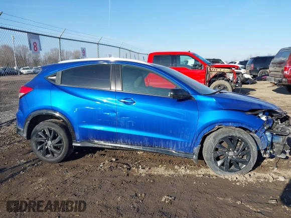 2022 Honda HR-V Sport with VIN 3CZRU6H11NM743180, listed as a IAAI auction lot 41795651 with 27,702 mi miles. Bid and sale history available at carsss.com. Image 14.