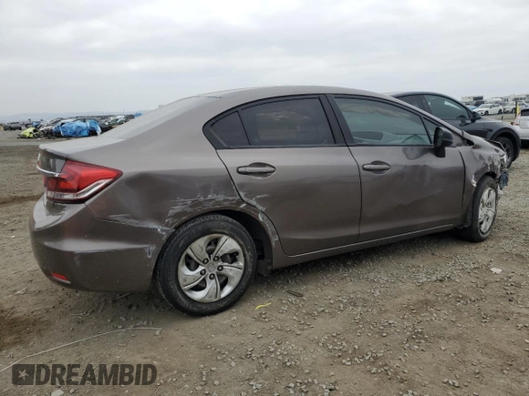 2014 Honda Civic Sedan LX with VIN 19XFB2F55EE212023, listed as a Copart auction lot 53377765 with 116,995 mi miles and Salvage Title. Bid and sale history available at carsss.com. Image 3.