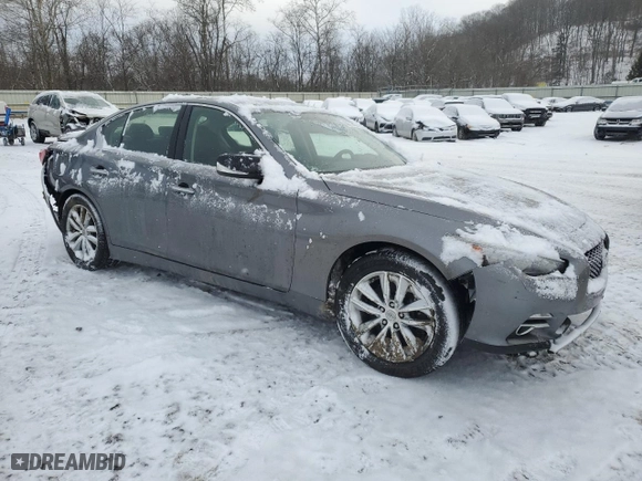 2014 Infiniti Q50 Hybrid Premium with VIN JN1AV7AR1EM701421, listed as a Copart auction lot 88671445 with 112,145 mi miles and Salvage Title. Bid and sale history available at carsss.com. Image 4.
