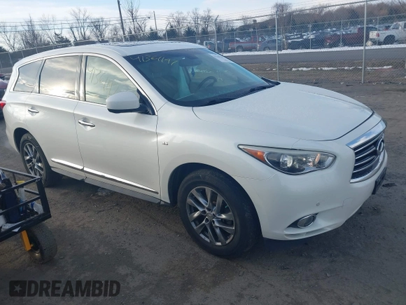 2015 Infiniti QX60 with VIN 5N1AL0MM2FC517425, listed as a IAAI auction lot 41361197 with 145,182 mi miles. Bid and sale history available at carsss.com. Image 1.