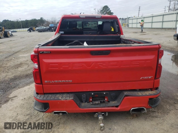 2021 Chevrolet Silverado 1500 RST with VIN 1GCUYEEL8MZ296686, listed as a Copart auction lot 46486455 with 0 mi miles and Salvage Title. Bid and sale history available at carsss.com. Image 6.