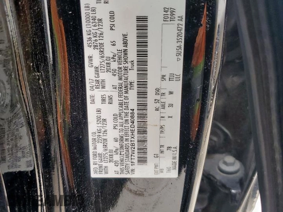 2017 Ford Super Duty F-250 SRW Lariat with VIN 1FT7W2BTXHED40884, listed as a Copart auction lot 51273165 with 159,899 mi miles and Salvage Title. Bid and sale history available at carsss.com. Image 12.