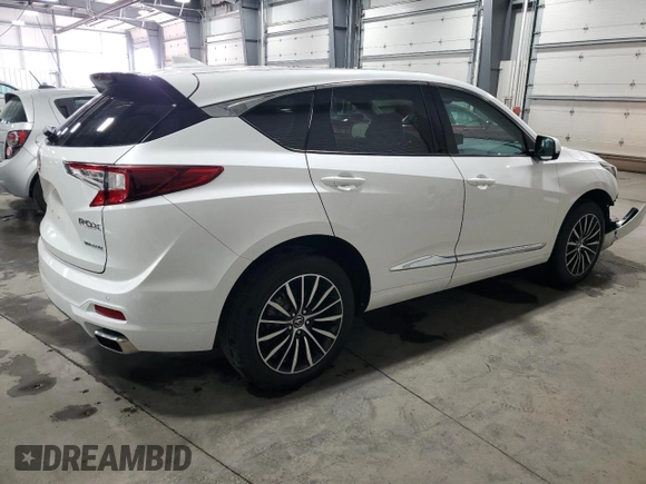 2025 Acura RDX Advance with VIN 5J8TC2H77SL001974, listed as a Copart auction lot 50330135 with 334 mi miles and Salvage Title. Bid and sale history available at DreamBid. Image 3.