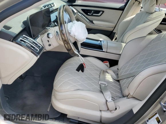 2021 Mercedes-Benz S 580 with VIN W1K6G7GB3MA056414, listed as a Copart auction lot 47523345 with Not Provided miles and Salvage Title. Bid and sale history available at DreamBid. Image 7.