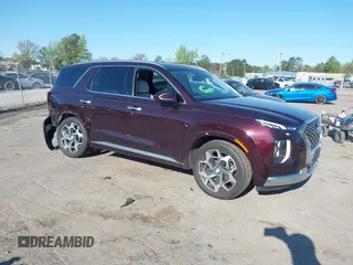 2021 Hyundai Palisade Calligraphy z VIN KM8R7DHE3MU273650, wystawiony jako IAAI lot #42029518 z przebiegiem 17 976 mil mil oraz . Historia ofert i sprzedaży dostępna na DreamBid. Obrazek 1.