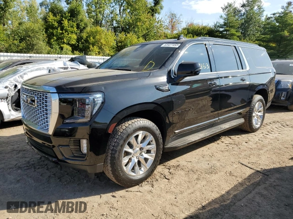 2023 GMC Yukon XL Denali with VIN 1GKS2JKL8PR328342, listed as a Copart auction lot 63427453 with 6,753 mi miles and Salvage Title. Bid and sale history available at carsss.com. Image 1.