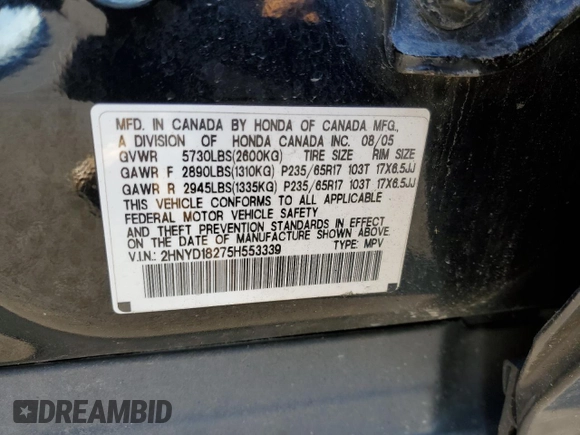 2005 Acura MDX with VIN 2HNYD18275H553339, listed as a Copart auction lot 41449825 with 236,395 mi miles and Non Repairable. Bid and sale history available at carsss.com. Image 13.
