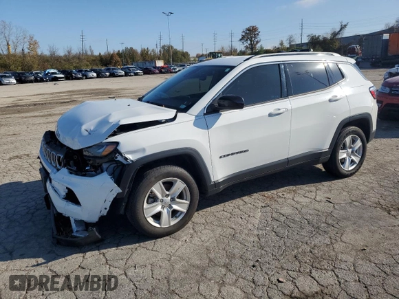 2022 Jeep Compass Latitude with VIN 3C4NJDBB8NT155351, listed as a Copart auction lot 80294454 with Not Provided miles and Salvage Title. Bid and sale history available at DreamBid. Image 1.