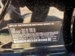 2020 BMW 7 Series 740i with VIN WBA7T2C07LCD79725, listed as a Copart auction lot 48498255 with 57,580 mi miles and Salvage title. Bid and sale history available at DreamBid. Image 14.