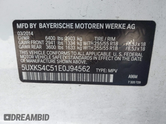 2014 BMW X5 xDrive35d z VIN 5UXKS4C51E0J94562, wystawiony jako IAAI lot #42376687 z przebiegiem 212 200 mil mil oraz . Historia ofert i sprzedaży dostępna na DreamBid. Obrazek 9.