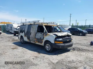 2019 Chevrolet Express Cargo with VIN 1GCWGBFP3K1165222, listed as a IAAI auction lot 42241612 with Not provided miles and . Bid and sale history available at DreamBid. Image 1.