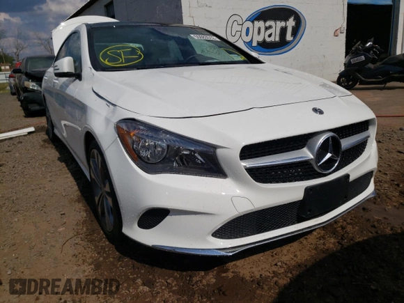 2019 Mercedes-Benz CLA with VIN WDDSJ4GB6KN770574, listed as a Copart auction lot 55083512 with 16,352 mi miles. Bid and sale history available at carsss.com. Image 1.