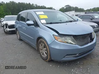 2014 Honda Odyssey EX z VIN 5FNRL5H49EB086078, wystawiony jako IAAI lot #42371258 z przebiegiem 109 607 mil mil oraz . Historia ofert i sprzedaży dostępna na DreamBid. Obrazek 1.