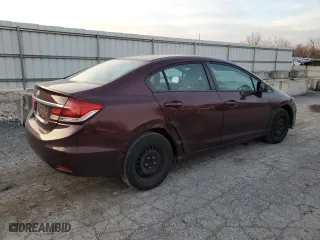 2013 Honda Civic Sdn LX with VIN 19XFB2F50DE091609, listed as a Copart auction lot 78881994 with 208,505 mi miles and Salvage Title. Bid and sale history available at carsss.com. Image 3.