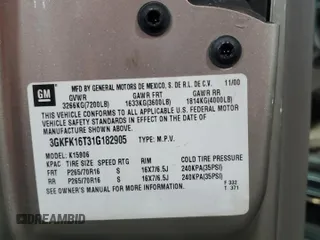 2001 GMC Yukon XL SLT z VIN 3GKFK16T31G182905, wystawiony jako Copart lot #60400425 z przebiegiem 308 919 mil mil oraz Szkoda całkowita • Salvage title. Historia ofert i sprzedaży dostępna na DreamBid. Obrazek 13.