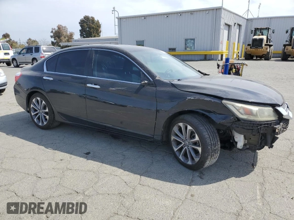 2014 Honda Accord Sedan Sport with VIN 1HGCR2F50EA185817, listed as a Copart auction lot 53385285 with 112,307 mi miles and Salvage Title. Bid and sale history available at carsss.com. Image 4.