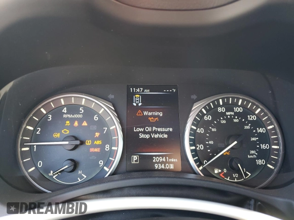 2022 Infiniti Q60 Luxe with VIN JN1EV7KKXNM600672, listed as a Copart auction lot 45350345 with 20,941 mi miles and Salvage Title. Bid and sale history available at DreamBid. Image 9.