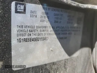 2014 Chevrolet Volt with VIN 1G1RE6E40EU159407, listed as a Copart auction lot 54534985 with 219,141 mi miles and Clean Title. Bid and sale history available at DreamBid. Image 12.