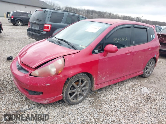 2007 Honda Fit Sport with VIN JHMGD38677S021695, listed as a IAAI auction lot 41552042 with 272,493 mi miles. Bid and sale history available at carsss.com. Image 2.