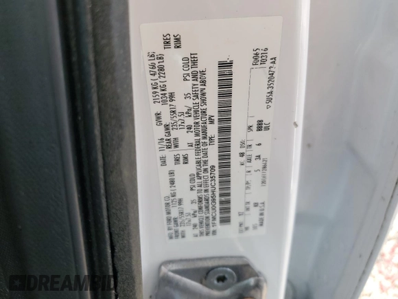 2017 Ford Escape SE z VIN 1FMCU0G95HUC35709, wystawiony jako Copart lot #58510895 z przebiegiem Nie podano mil oraz Czysty tytuł • Clean title. Historia ofert i sprzedaży dostępna na DreamBid. Obrazek 13.