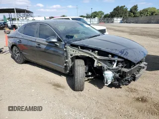 2020 Hyundai Sonata Hybrid Blue with VIN KMHL24JJ0LA012441, listed as a Copart auction lot 73644573 with 23,829 mi miles. Bid and sale history available at carsss.com. Image 4.