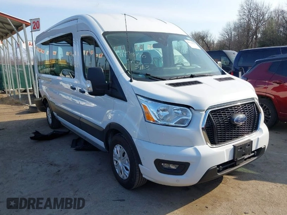 2021 Ford Transit Passenger XL with VIN 1FBAX2C89MKA49631, listed as a IAAI auction lot 41773770 with 77,260 mi miles and . Bid and sale history available at DreamBid. Image 1.