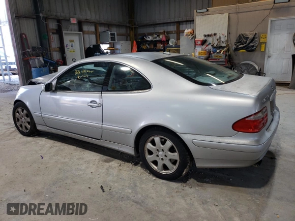 2000 Mercedes-Benz CLK 320/430 with VIN WDBLJ65G4YF123097, listed as a Copart auction lot 46896465 with 156,797 mi miles and Salvage Title. Bid and sale history available at DreamBid. Image 2.
