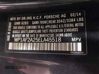 2014 Porsche Cayenne Diesel with VIN WP1AF2A25ELA45518, listed as a IAAI auction lot 42537736 with 210,836 mi miles and . Bid and sale history available at DreamBid. Image 9.