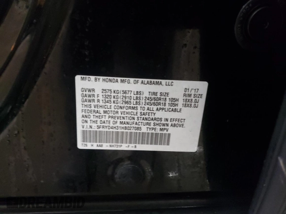 2017 Acura MDX with VIN 5FRYD4H31HB027085, listed as a Copart auction lot 45083345 with 195,042 mi miles and Salvage Title. Bid and sale history available at carsss.com. Image 14.