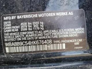 2017 BMW 3 Series 330i with VIN WBA8B9C54HK676408, listed as a Copart auction lot 87672795 with Not Provided miles and Salvage Title. Bid and sale history available at carsss.com. Image 13.