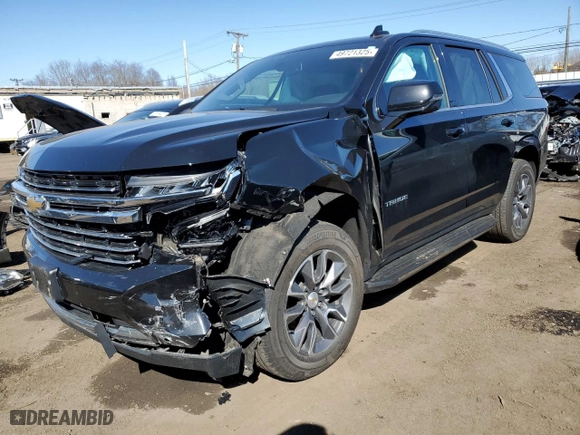 2021 Chevrolet Tahoe LT with VIN 1GNSKNKD3MR146174, listed as a Copart auction lot 49721325 with 75,404 mi miles and Salvage Title. Bid and sale history available at carsss.com. Image 1.