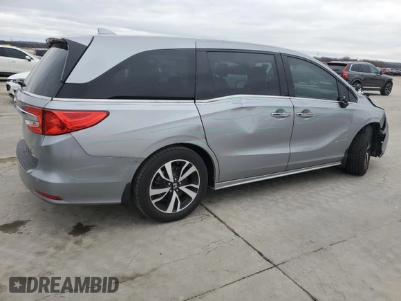 2019 Honda Odyssey Elite with VIN 5FNRL6H93KB000017, listed as a Copart auction lot 45042005 with 93,599 mi miles and Salvage Title. Bid and sale history available at DreamBid. Image 3.