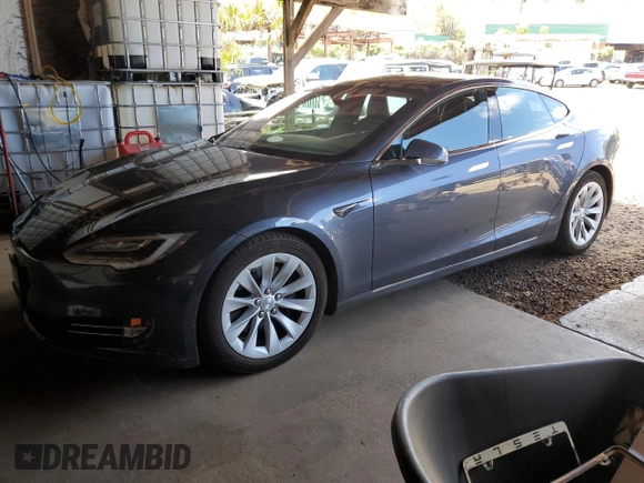 2017 Tesla Model S 100D with VIN 5YJSA1E20HF198419, listed as a Copart auction lot 61481605 with 52,853 mi miles and Salvage title. Bid and sale history available at DreamBid. Image 1.