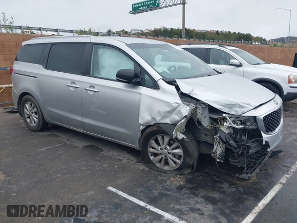 2016 Kia Sedona LX with VIN KNDMB5C13G6212492, listed as a IAAI auction lot 41793029 with 99,176 mi miles. Bid and sale history available at carsss.com. Image 1.