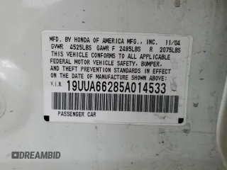 2005 Acura TL with VIN 19UUA66285A014533, listed as a Copart auction lot 84205114 with 0 mi miles and Salvage Title. Bid and sale history available at carsss.com. Image 13.