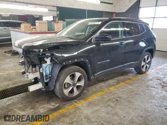 2020 Jeep Compass Latitude with VIN 3C4NJDBB3LT258349, listed as a Copart auction lot 61452715 with 80,933 mi miles and Salvage title. Bid and sale history available at DreamBid. Image 1.