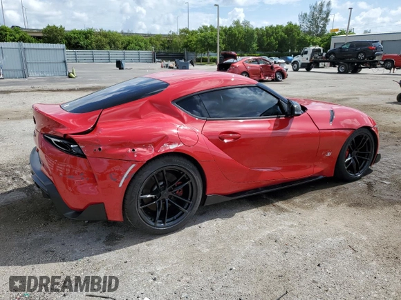 2020 Toyota GR Supra 3.0 with VIN WZ1DB4C09LW026422, listed as a Copart auction lot 65438704 with 58,505 mi miles and Salvage Title. Bid and sale history available at carsss.com. Image 3.