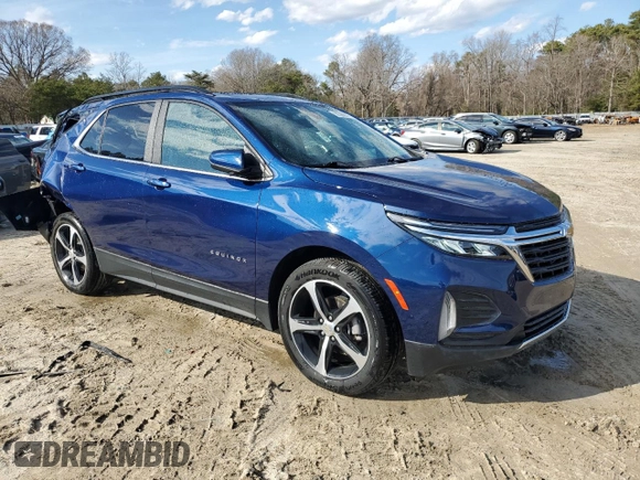2022 Chevrolet Equinox LT with VIN 3GNAXKEV4NL228648, listed as a Copart auction lot 50583695 with 34,772 mi miles and Salvage Title. Bid and sale history available at DreamBid. Image 4.