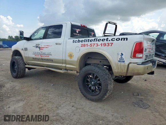 2014 Ram 2500 Longhorn с VIN 3C6UR5GL1EG152139, выставлен на аукционе Copart как лот 61852765 с пробегом 166 553 миль миль и Списание • Salvage title. История ставок и продаж доступна на DreamBid. Изображение 2.