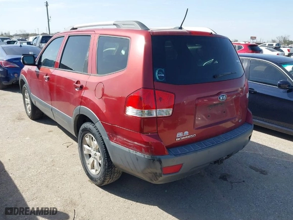 2009 Kia Borrego LX with VIN KNDJJ741795021909, listed as a IAAI auction lot 41734595 with 164,383 mi miles. Bid and sale history available at carsss.com. Image 3.