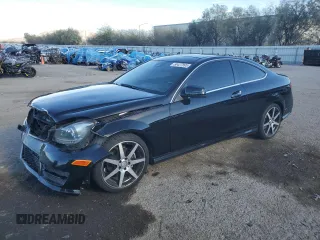2015 Mercedes-Benz C 250 with VIN WDDGJ4HBXFG369365, listed as a Copart auction lot 50427895 with 95,356 mi miles and Salvage Title. Bid and sale history available at carsss.com. Image 1.