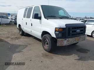 2012 Ford Econoline Cargo Commercial with VIN 1FTNE1EW0CDB06455, listed as a IAAI auction lot 41666172 with 270,816 mi miles. Bid and sale history available at carsss.com. Image 1.