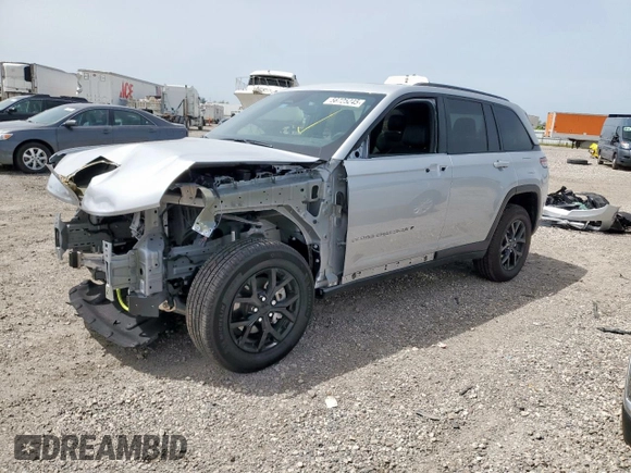 2024 Jeep Grand Cherokee Laredo X with VIN 1C4RJGAG2RC243586, listed as a Copart auction lot 56725245 with 10,735 mi miles and Salvage title. Bid and sale history available at DreamBid. Image 1.