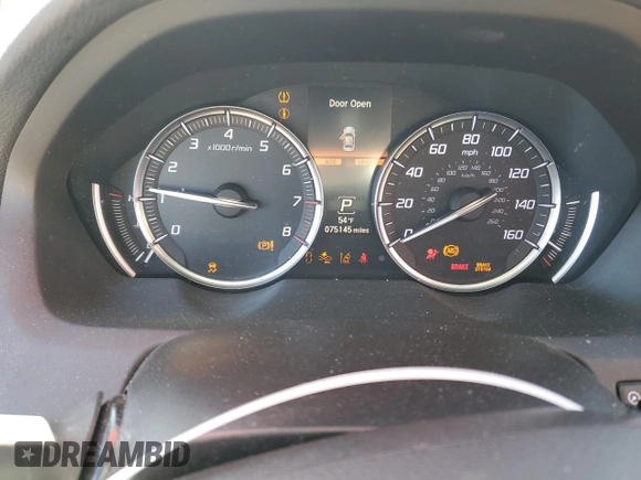 2019 Acura TLX with VIN 19UUB1F35KA002814, listed as a Copart auction lot 42057565 with 75,145 mi miles and Salvage Title. Bid and sale history available at carsss.com. Image 9.