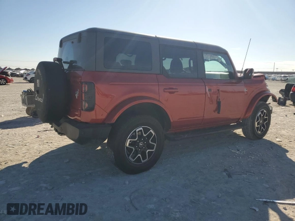 2023 Ford Bronco with VIN 1FMEE5BP2PLB61761, listed as a Copart auction lot 46178755 with 17,180 mi miles and Salvage Title. Bid and sale history available at DreamBid. Image 3.