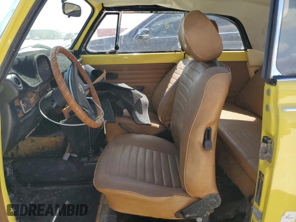 1979 Volkswagen Beetle with VIN 1592027887, listed as a Copart auction lot 77091064 with 19,097 mi miles and Salvage Title. Bid and sale history available at DreamBid. Image 7.