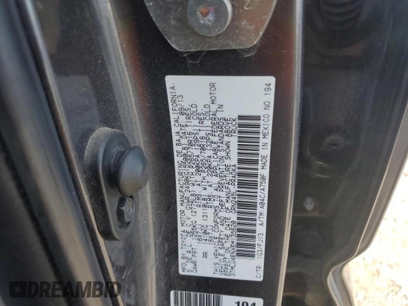2014 Toyota Tacoma with VIN 3TMLU4ENXEM135620, listed as a Copart auction lot 52013405 with 230,005 mi miles and Salvage Title. Bid and sale history available at DreamBid. Image 12.