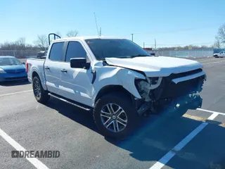 2021 Ford F-150 XL with VIN 1FTFW1E5XMFA76055, listed as a IAAI auction lot 41816142 with 1 mi miles. Bid and sale history available at carsss.com. Image 1.