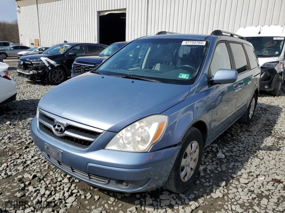 2008 Hyundai Entourage GLS with VIN KNDMC233486049592, listed as a Copart auction lot 47755765 with 201,802 mi miles and Salvage Title. Bid and sale history available at carsss.com. Image 1.